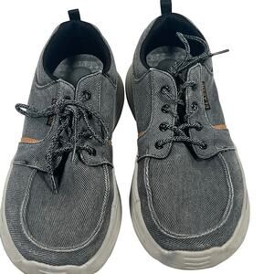 Men's Classic Brand Gray Black Canvas Sneakers Breathable Shoes Size 44/10/10.5